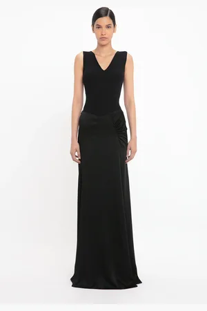 Victoria Beckham Floor-Length Panelled Skirt In 14