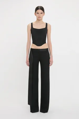 Victoria Beckham Side Panel Corset Top In 6