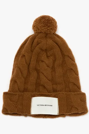 Victoria Beckham Beanie Hat In Camel