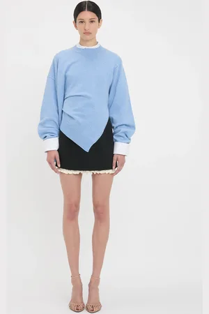 Victoria Beckham Gathered Side Jumper In Iceberg XS