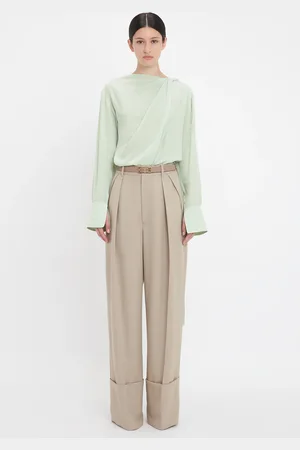 Victoria Beckham Twist Detail Scarf Top In Jade 6
