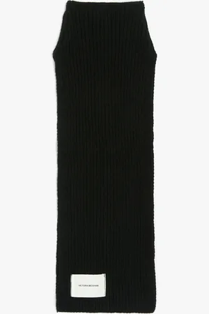 Victoria Beckham Knitted Polo Neck Scarf In -Red