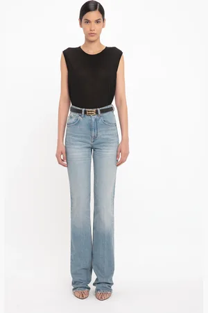 Victoria Beckham Julia High Waisted Jean In Pale Blue Wash 26