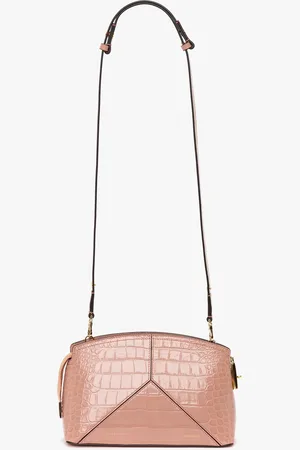 Victoria Beckham Victoria Crossbody Bag In Blush Pink Croc Embossed Leather