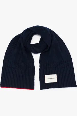 Victoria Beckham Exclusive Logo Patch Scarf In Navy