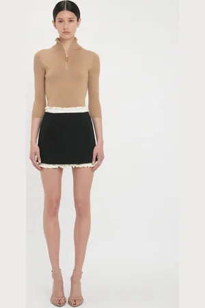 Victoria Beckham Ruched Detail Mini Skirt In Black 4