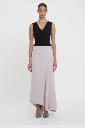 Victoria Beckham Spiral Seam Skirt In Heather 10