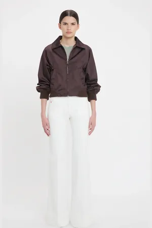Victoria Beckham Harrington Bomber Jacket In Ebony XL