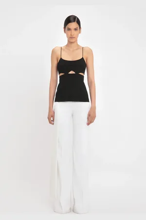 Victoria Beckham Cut-Out Cami Top In Black 14