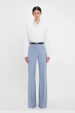 Victoria Beckham Cropped Tux Shirt In White 6