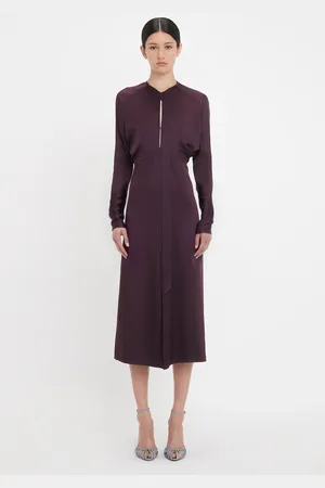 Victoria Beckham Keyhole Dolman Midi Dress In 4