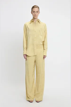 Victoria Beckham Pyjama Trouser In Gold 8