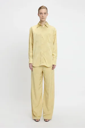 Victoria Beckham Pyjama Shirt In Gold 16