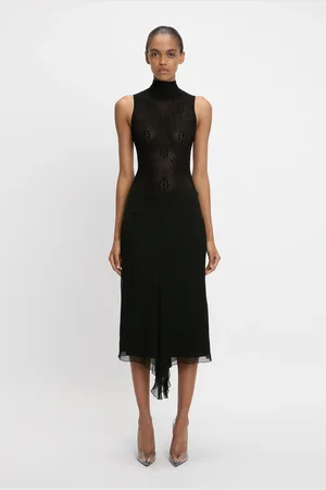 Victoria Beckham Corset Detail Skirt In Black 10