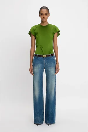 Victoria Beckham Draped Pleat Detail Top In 8
