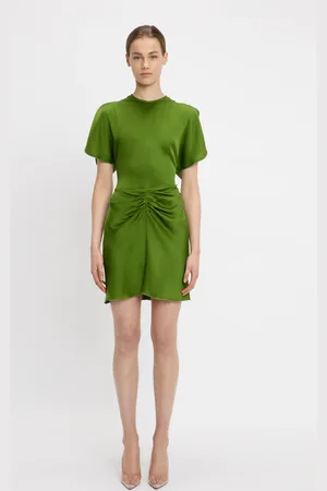 Victoria Beckham Gathered Waist Mini Dress In 4
