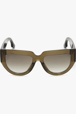 Victoria Beckham Soft Square Acetate Sunglasses In Khaki