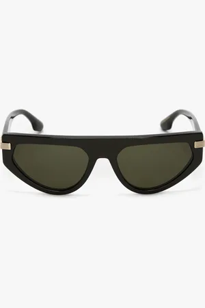 Victoria Beckham Visor Hinge-Detail Sunglasses In Metalic