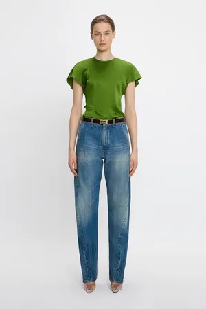 Victoria Beckham Twisted Slouch Jean In Vintage Wash 28