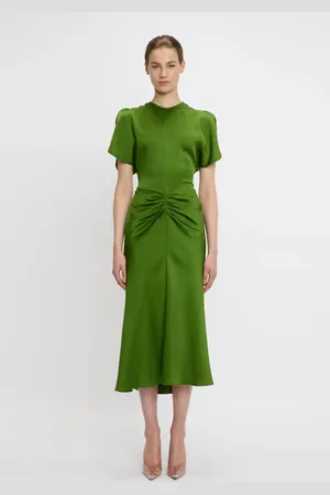 Victoria Beckham Gathered Waist Dress In 10