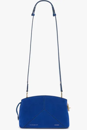 Victoria Beckham Victoria Crossbody Bag In Sapphire Blue Suede