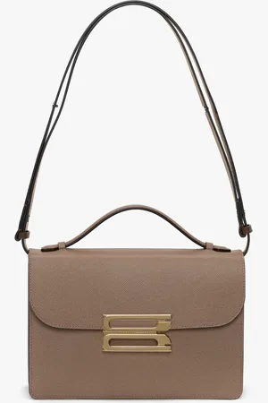 Victoria Beckham Dorian Bag In Dove Grey Grained Leather