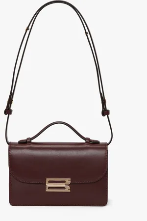 Victoria Beckham Mini Dorian Bag In Burgundy Smooth Leather