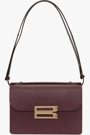 Victoria Beckham Dorian Bag In Burgundy Grained Leather