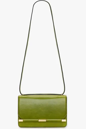 Victoria Beckham 202 Crossbody Bag In Green Distressed Leather