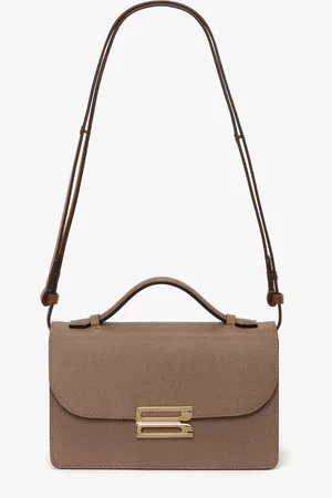 Victoria Beckham Mini Dorian Bag In Dove Grey Grained Leather