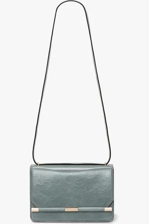 Victoria Beckham 202 Crossbody Bag In Stone Grey Distressed Leather
