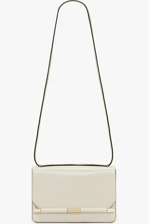 Victoria Beckham 202 Crossbody Bag In Ivory Distressed Leather