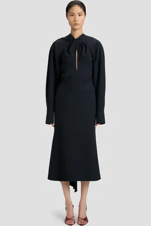 Victoria Beckham Twist Detail Top In Navy 4