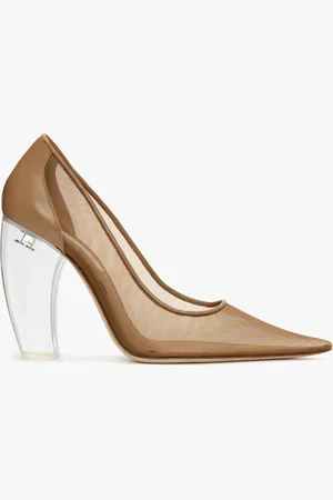 Victoria Beckham Transparent Heel Mesh Pump In Tan 38