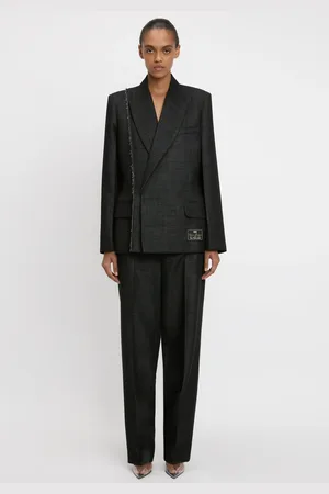 Victoria Beckham Seam Detail Jacket In Black 4