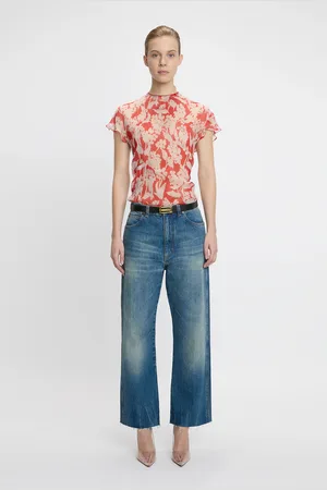 Victoria Beckham Draped Pleat Detail Top In Chilli-Blush 14