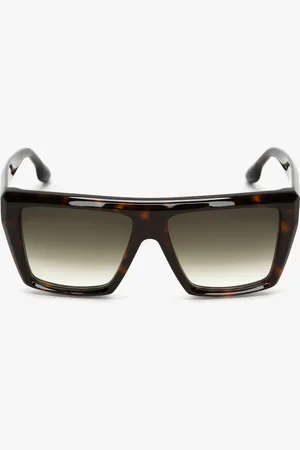 Victoria Beckham Oversized Acetate Frame Sunglasses In Dark Havana