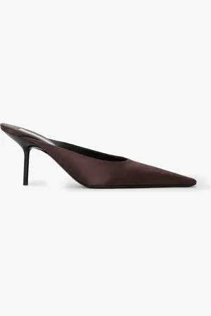 Victoria Beckham Sloan Stiletto Mule In Dark Brown Satin 41