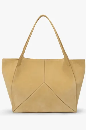 Victoria Beckham XL Victoria Tote In Sand Suede