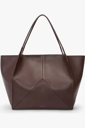 Victoria Beckham XL Victoria Tote In Burgundy Soft Leather