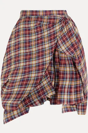 Vivienne Westwood Nymph Skirt Linen Check Shirting 46 Women