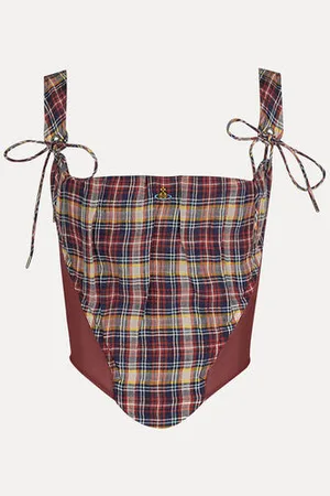 Vivienne Westwood Puppy Corset Linen Check Shirting 44 Women