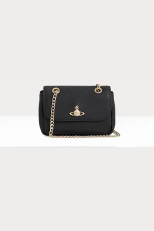 Vivienne Westwood Small Purse With Chain Saffiano Leather Plain One Size Women