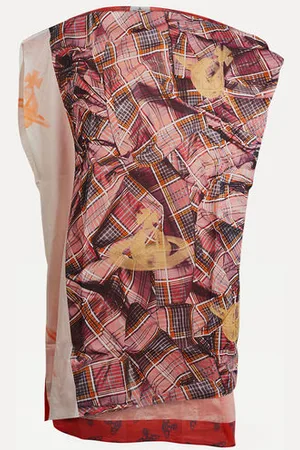 Vivienne Westwood Tartan Orb Beach Top Tartan Drapped Orb Os-u Unisex