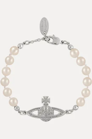 Vivienne Westwood Mini Bas Relief Pearl Bracelet Brass Women