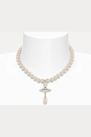 Vivienne Westwood One Row Pearl Drop Choker Swarovski Pearls Women
