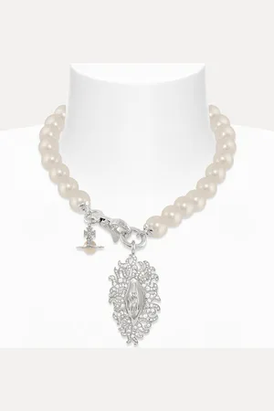 Vivienne Westwood Calista Pearl Necklace Cubic Zirconia / Glass Pearls Women