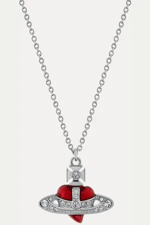 Vivienne Westwood New Diamante Heart Pendant Necklace Cubic Zirconia Women