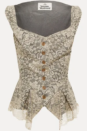 Vivienne Westwood Monday Vest Lace Jacq./Co. Silk 40 Women