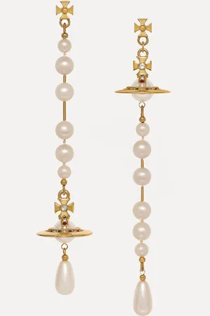 Vivienne Westwood Broken Pearl Earrings Brass Women